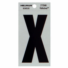 HILLMAN Hillman Fasteners 839526 Adhesive Letter X 3 in Black Silver