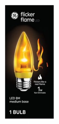 GE G E Lighting 93129281 Led Flame Bulb 1W Medium Base