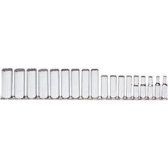 PROTO Proto J52207 18pc 3/8 in Drive Metric Deep Socket Set