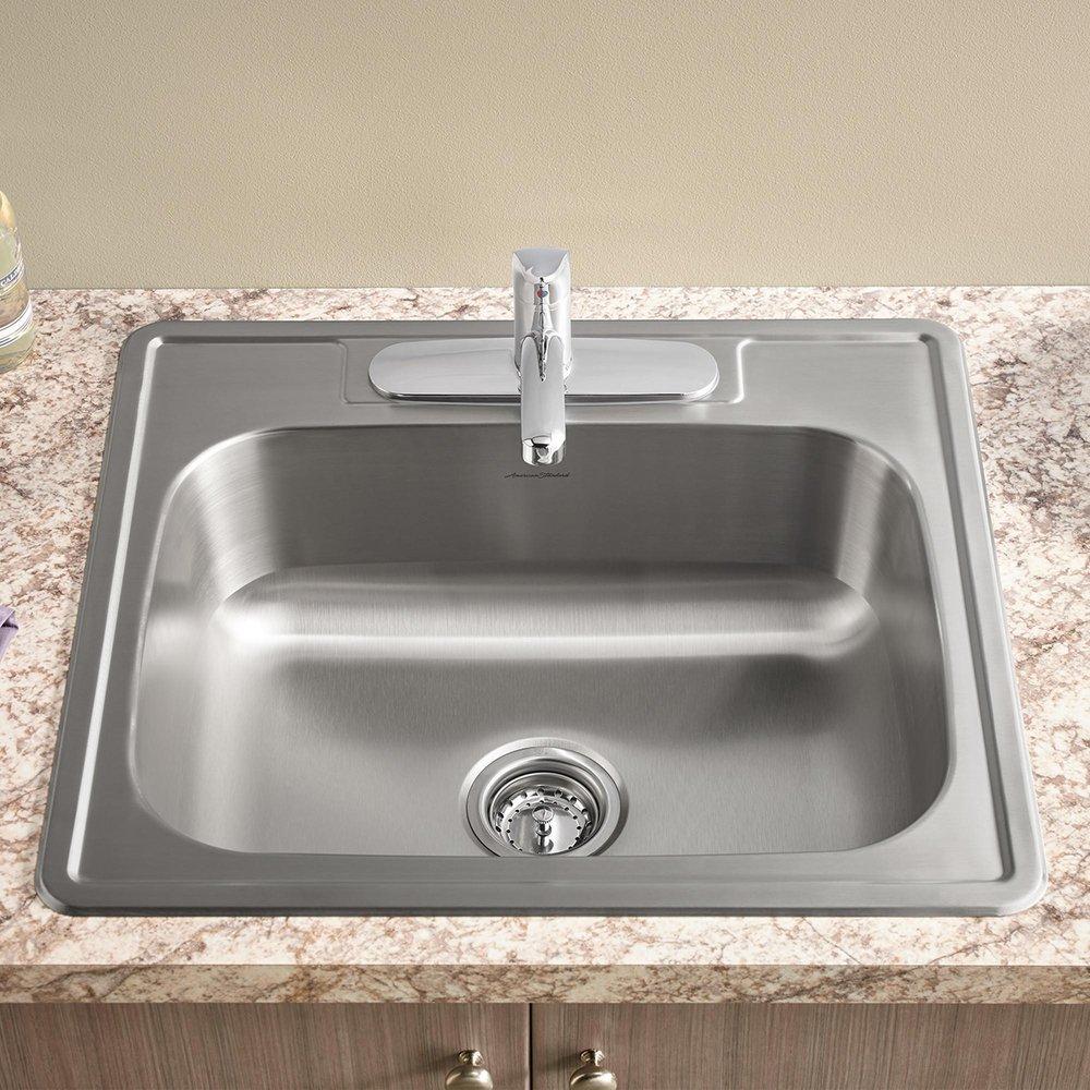 AMERICAN STANDARD American Standard 22SB.6151511S.075 Colony 15 x 15 in. 1 Hole Stainless Steel Drop-in Bar Sink