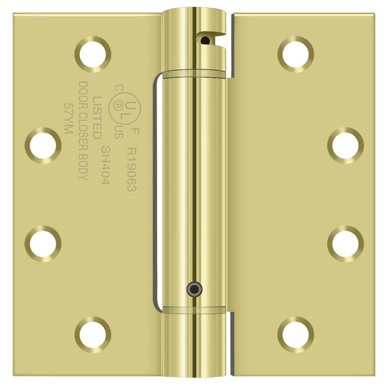 DELTANA Deltana DSH45U3 Spring Hinge 4.5x4.5 Inches Bright Brass