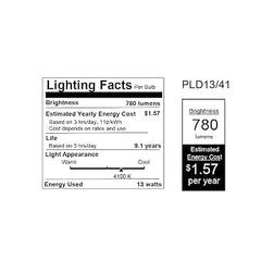 FEIT ELECTRIC Feit Electric PLD13/41 PL GX23-2 Fluorescent Light Bulb 13W (Single Pack) 01432