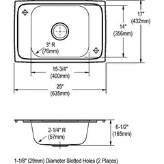 ELKAY Elkay CDKAD2517VRC Celebrity Stainless Steel Single Bowl Drop-In Sink Kit (25 inches x 17 inches x 6-1/2 inches)