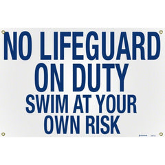 PENTAIR Pentair R235300 No Lifeguard Sign 36 inches x 24 inches (6 Pack)