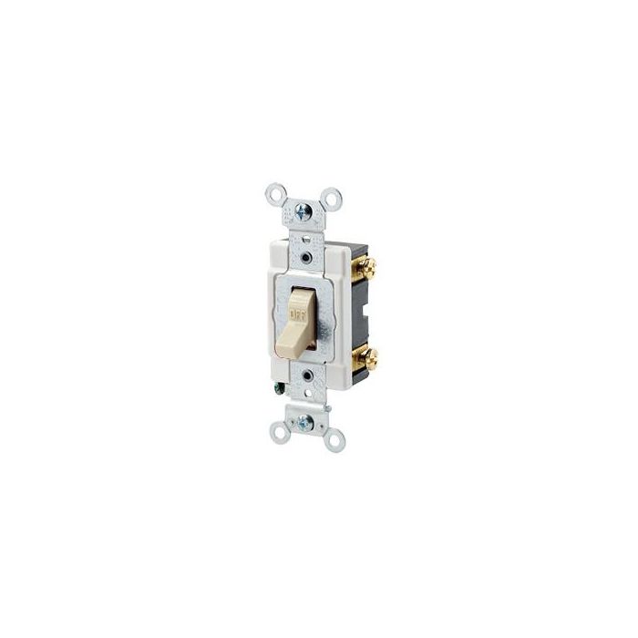 LEVITON Leviton 1221-SI Grounding AC Quiet Toggle Switch 20 Amp 120/277 Volt