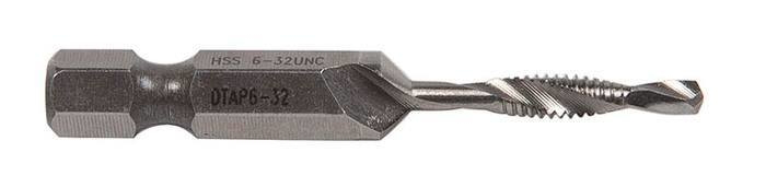 GREENLEE Greenlee DTAP6-32 Combination Drill, Tap, and Deburr Bit with Quick Change Hex, 6-32 NC