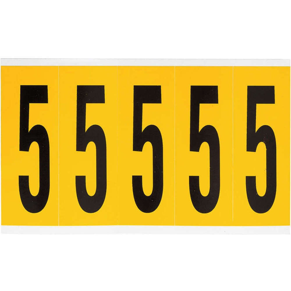 BRADY Brady 1560-5 Vinyl Number Label 3.875 in (5 per card)