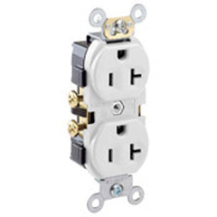 LEVITON Leviton CR20-WS Heavy Duty Narrow Body Straight Blade Duplex Receptacle 20 A 125 V (Window Pack) S02-0CR20-0WS