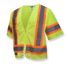 Radians SV22-3ZGM-L Polyester Mesh Economy Class-3 Safety Vests with Two Tone Trim Large