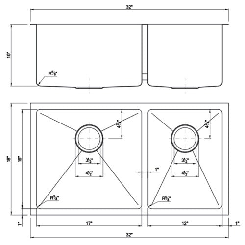 DAKOTA Dakota Plumbing Products DSM-6040CP Undermount Kitchen Sink