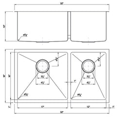 DAKOTA Dakota Plumbing Products DSM-6040GD 60/40 Undermount Kitchen Sink
