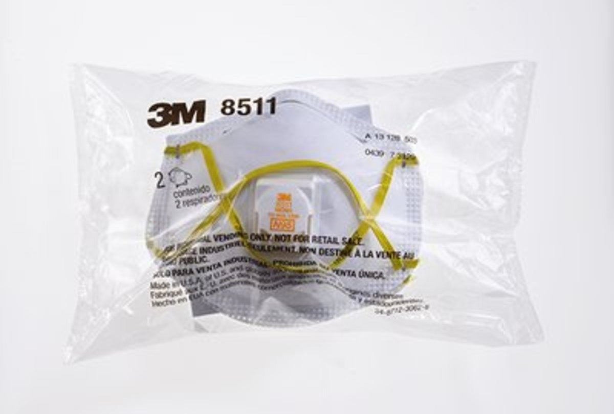 3M 3M 7000148538 Small 8511 Series Half Face Air Purifying Respirator (2/Pack, 32/Case) 51141-56124
