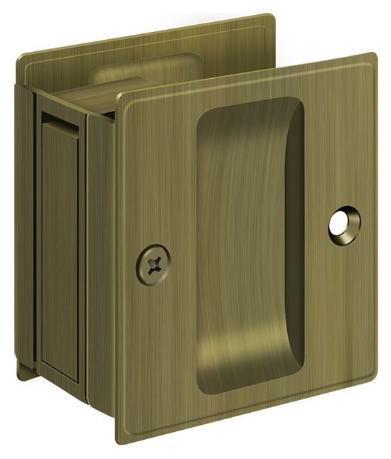 DELTANA Deltana SDP25U5 Pocket Door Lock Passage Antique Brass