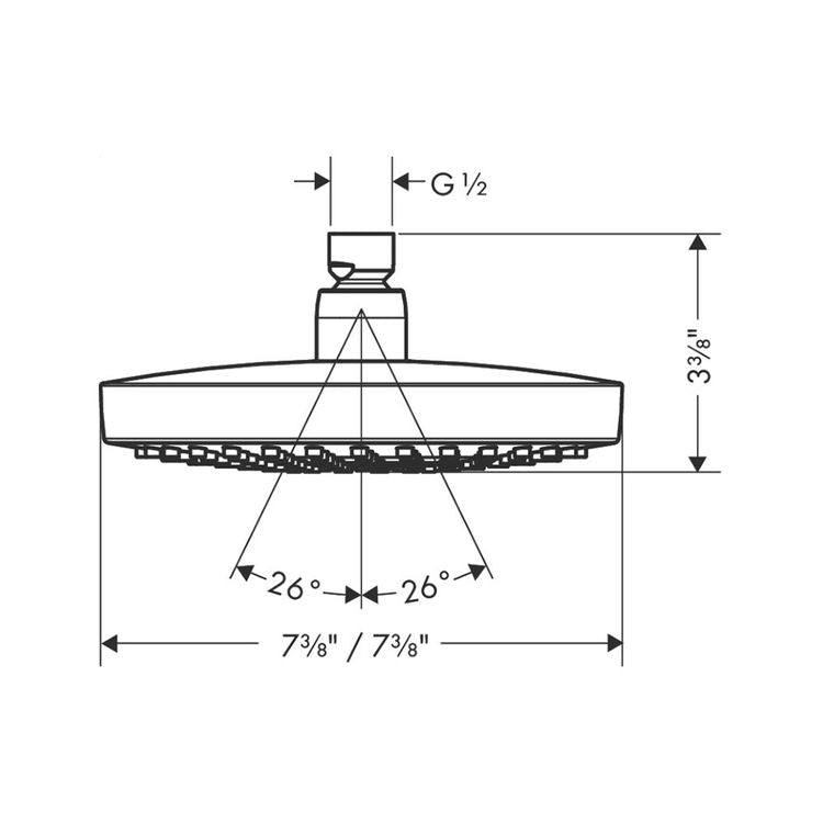 HANSGROHE Hansgrohe 4387820 Ccy 2f Showerhead Croma 1.8 GPM 180