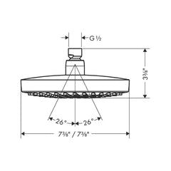HANSGROHE Hansgrohe 4387820 Ccy 2f Showerhead Croma 1.8 GPM 180