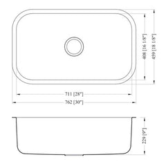 DAKOTA Dakota Plumbing GSR-16-3018 Undermount Kitchen Sink 30x18