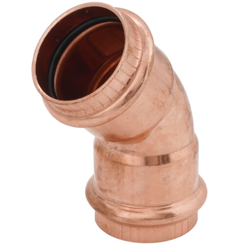 VIEGA Viega 77038 ProPress 45 Degree Elbow 1-1/2 inch x 1-1/2 inch Press x Press Copper Elbow
