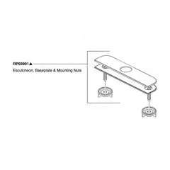 PEERLESS Peerless RP93991 Apex escutcheon baseplate & mounting nuts (1 Pack) RP93991