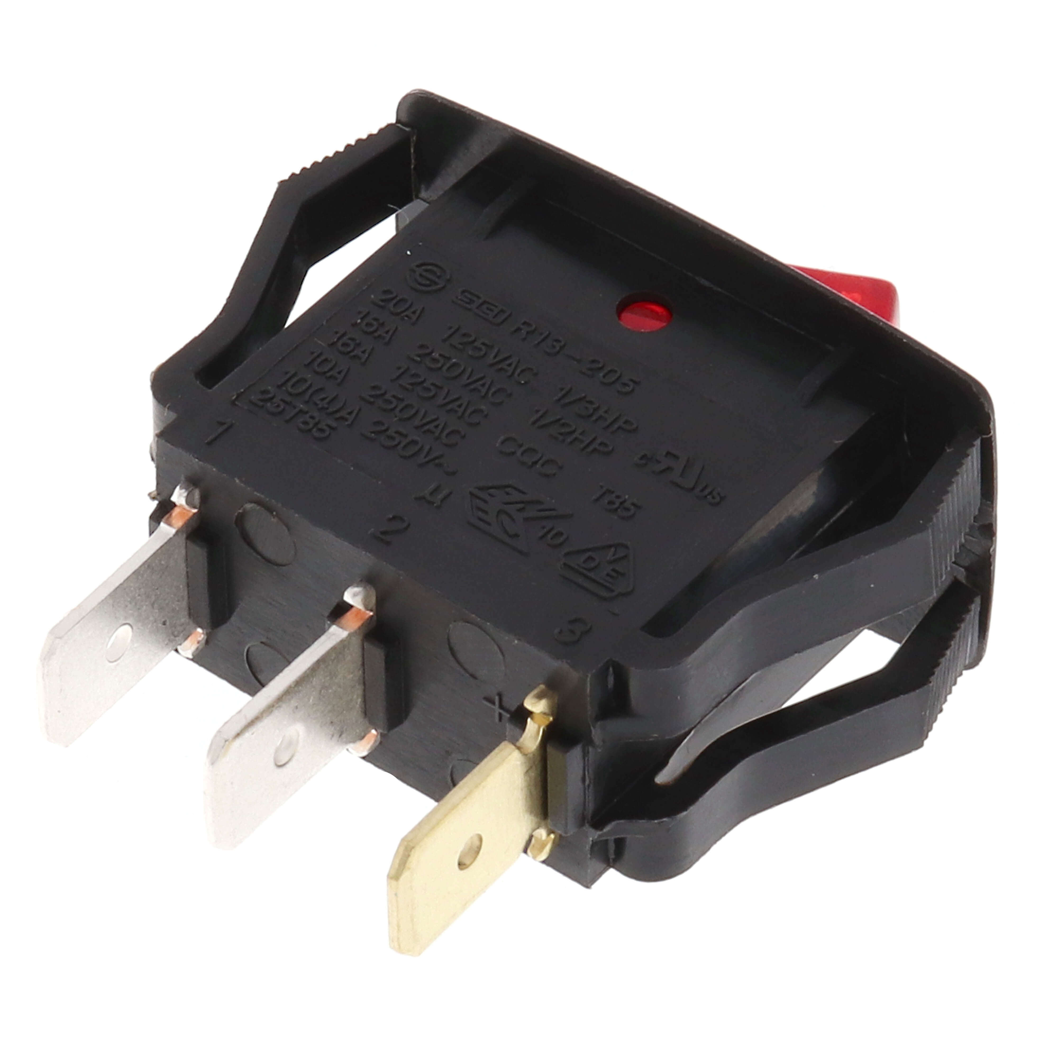 IDEAL Ideal 774039 Rocker Switch Appliance On-Off Voltage Rating 125 250 VAC Amperage Rating 16 10 AMP Replacement MPN