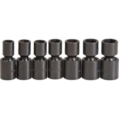 PROTO Proto J72143M 7pc 1/2 in Drive Metric Impact Socket Set