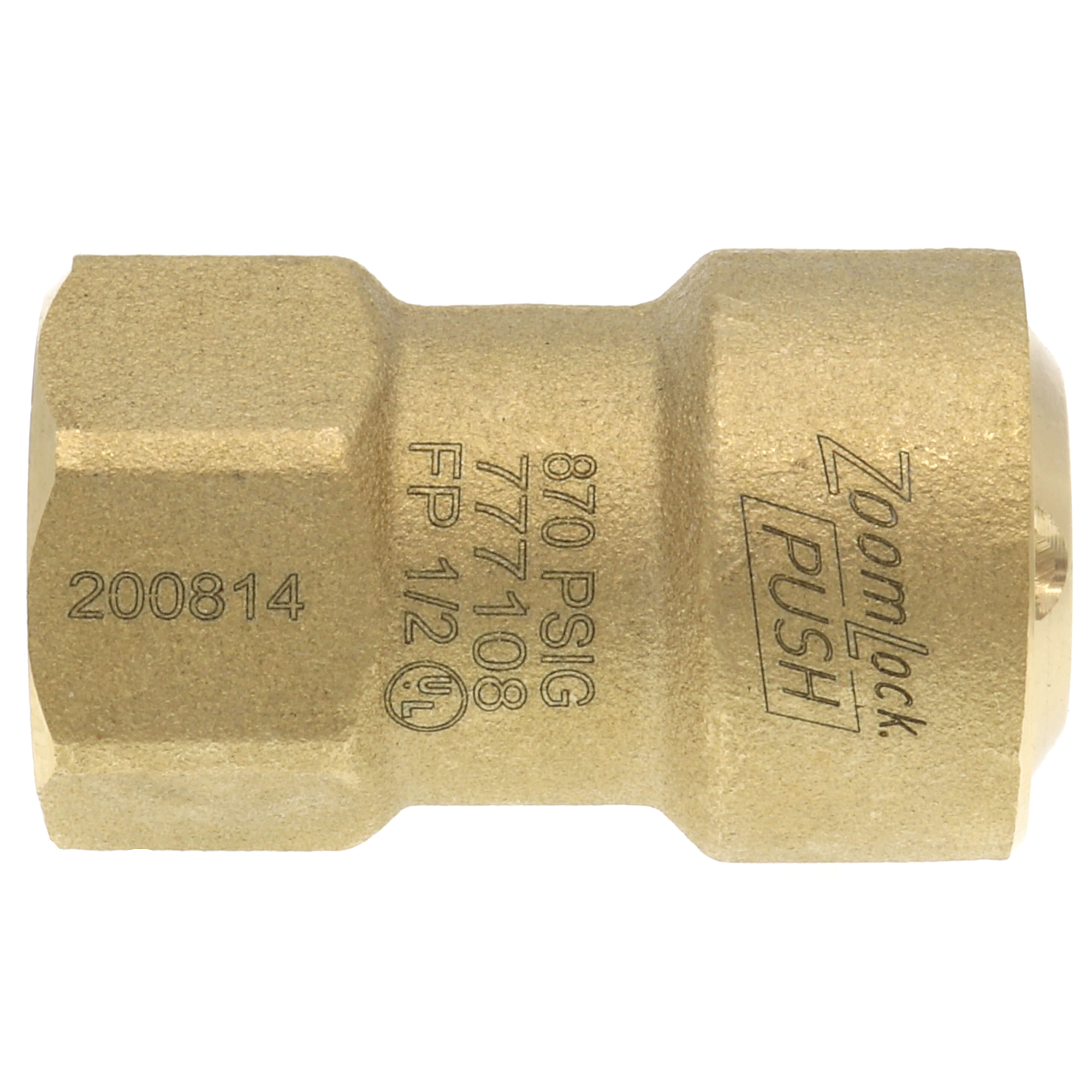 PARKER Parker Hannifin 777108 1/2 ZoomLock PUSH R410A Optimized SAE Flare Adapter PZKP-F8-HNBR