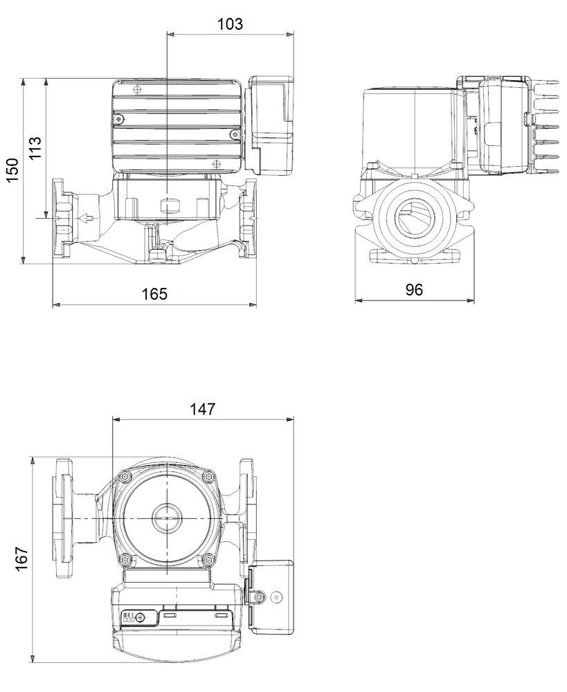 GRUNDFOS Grundfos 99490916 ALPHA2 26-99 Cast-iron Circulator Pump With Terminal Box And User Interface AUTOADAPT