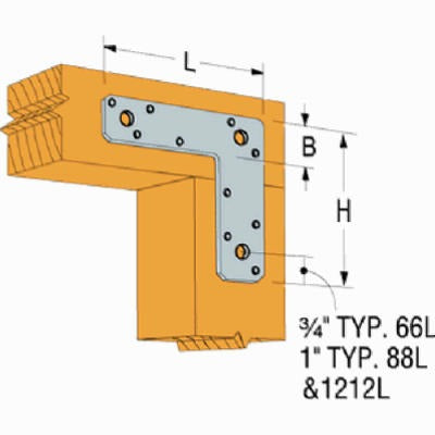 SIMPSON STRONG-TIE Simpson Strong Tie 66L L Strap Tie 6x6 in 14 Gauge Steel