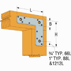 SIMPSON STRONG-TIE Simpson Strong Tie 66L L Strap Tie 6x6 in 14 Gauge Steel