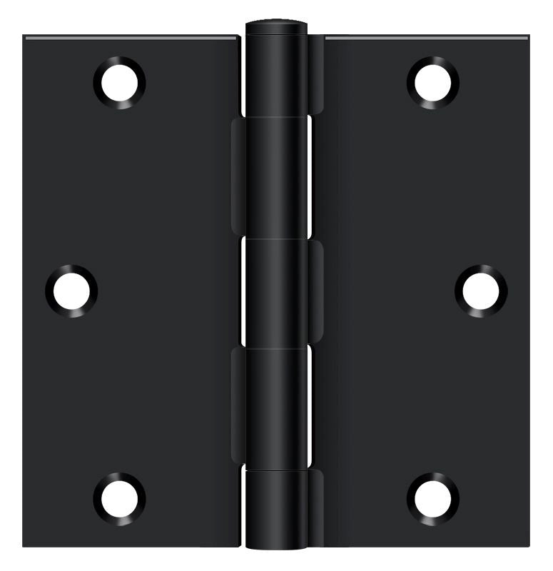 DELTANA Deltana S35U1B-R Square Door Hinge Flat Black 3.5x3.5 in