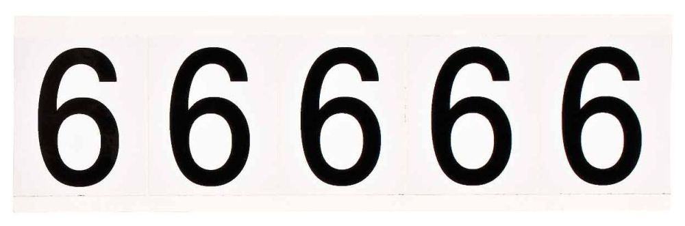 BRADY Brady 9714-6 Outdoor Numbers Vinyl Gloss Legend 2.25 H x 1.81 W in Card of 5