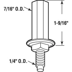 PRIME-LINE Prime-Line MP6673 Bi-Fold Door Bottom Pivot 3/8 In Base 2-Pack