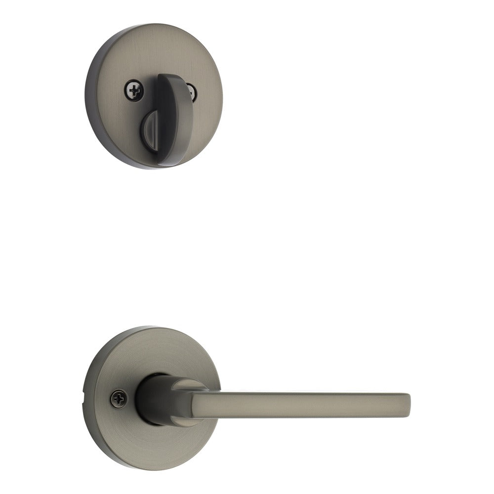 KWIKSET Kwikset 971HFLRDT-18G Halifax Lever Trim Round Rose Gunmetal