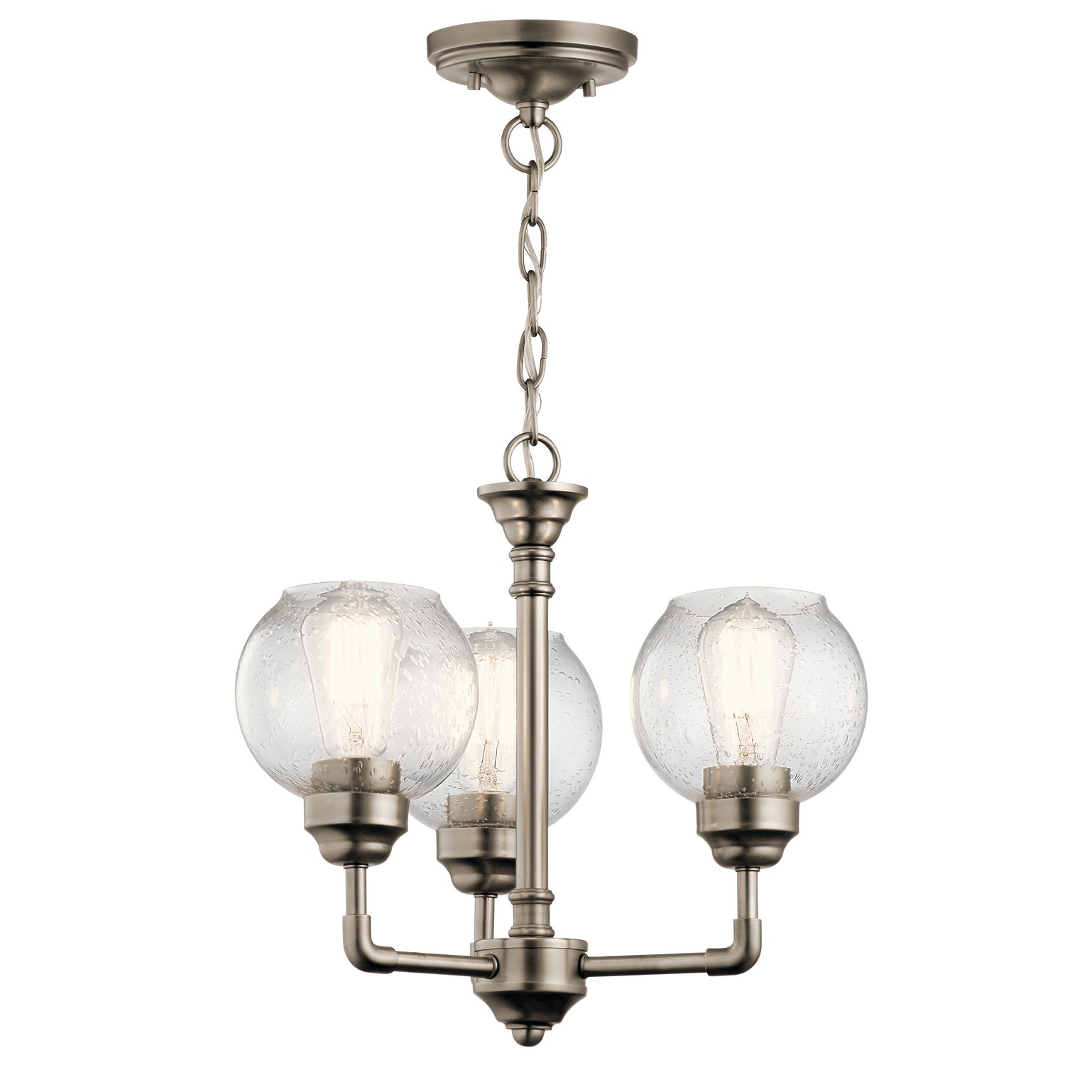 KICHLER Kichler 43992AP Niles 16 inch 3 light semi flush chandelier 3 x 100W A19 E26 medium
