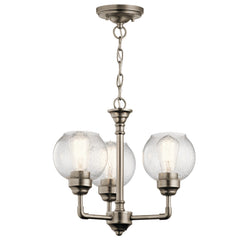 KICHLER Kichler 43992AP Niles 16 inch 3 light semi flush chandelier 3 x 100W A19 E26 medium