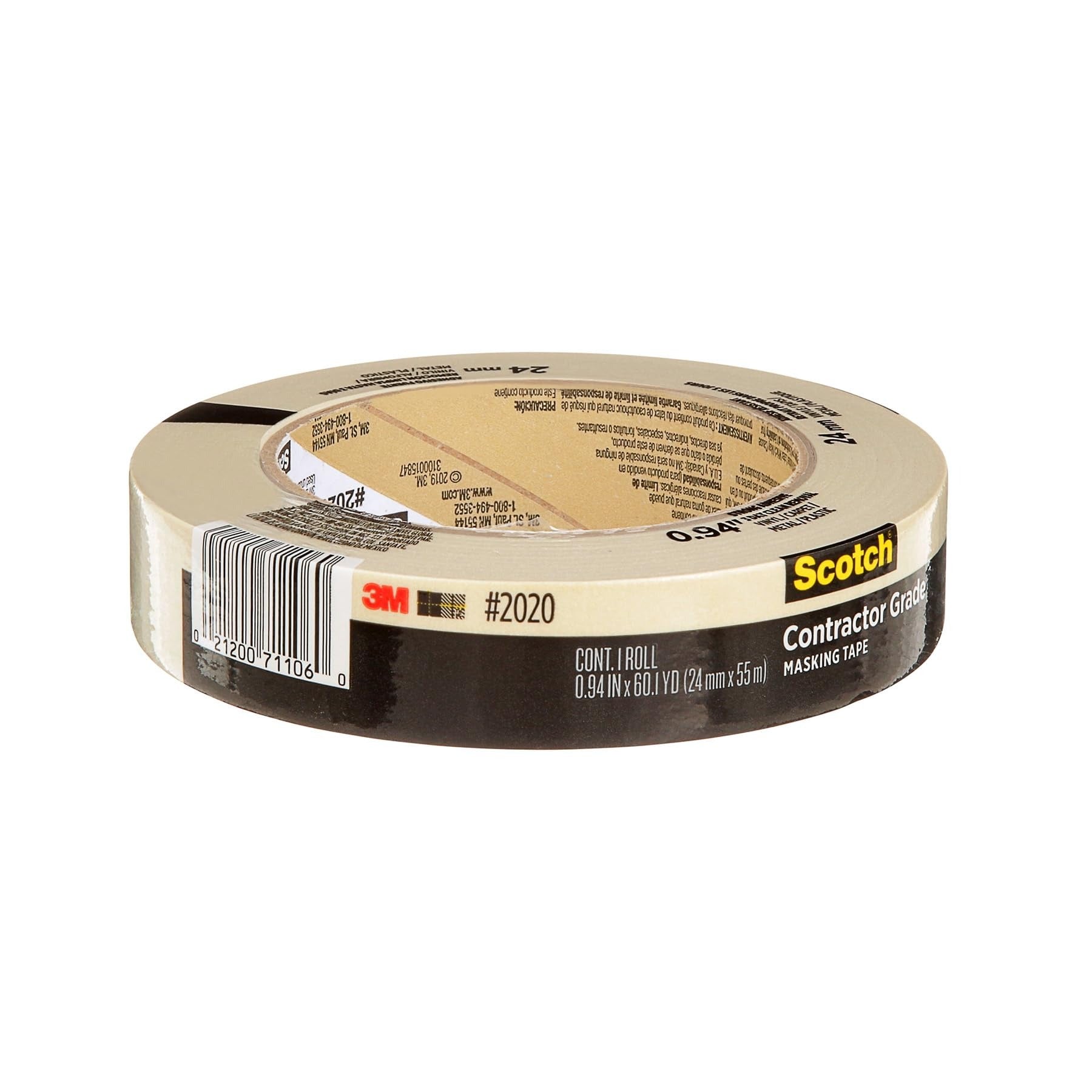 3M 3M MMM260024ARL Highland Economy Masking Tape 1 Inch x 60 Yards