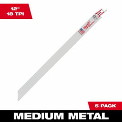 MILWAUKEE Milwaukee 48-00-5189 12 in 18 Tpi Metal Cutting Blade 5 Pack