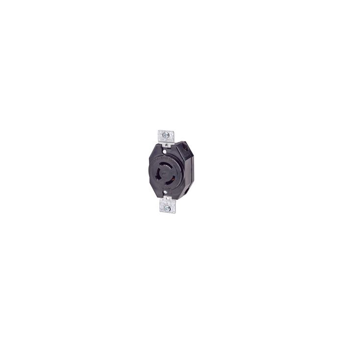 LEVITON Leviton 7410-B 20 Amp, 120/208 Volt- 3PY, Flush Mounting Locking Receptacle, Industrial Grade, Non-Grounding
