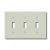 LEVITON Leviton 78011 3-Gang Toggle Device Switch Wallplate Standard Size Thermoset Light Almond