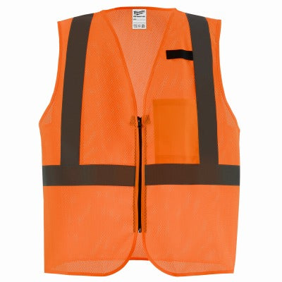 MILWAUKEE Milwaukee 48-73-2246 Class Ii Hi-vis Orange Safety Vest L/xl