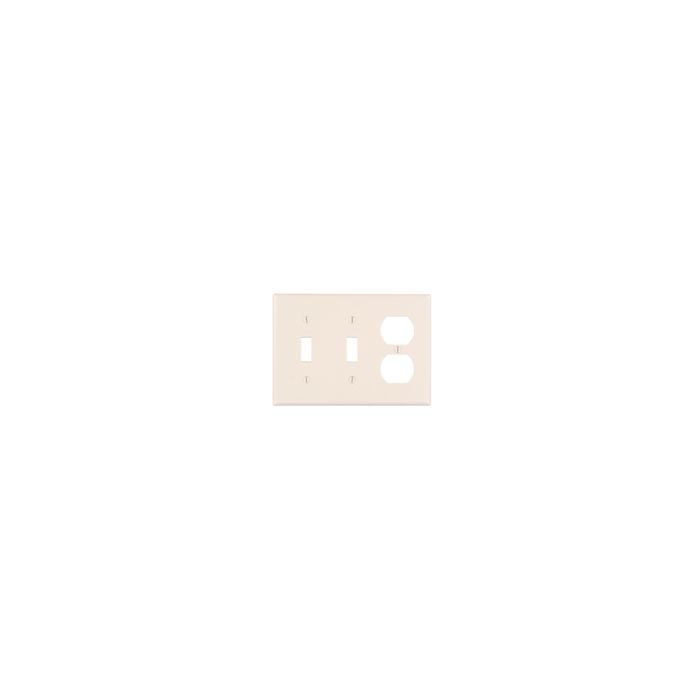 LEVITON Leviton 78021 Combination Wallplate Standard Size Traditional 3 Gang Light Almond