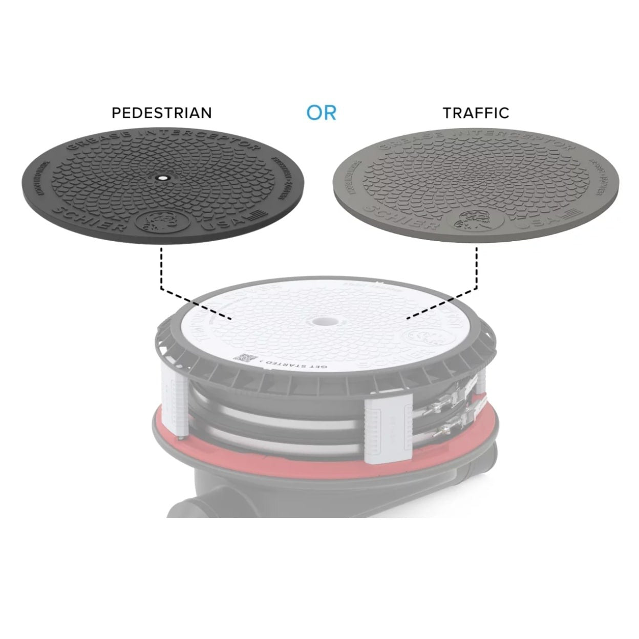 SCHIER PRODUCTS Schier Products 8064-300-01 SV24 Inspection Port 4 in/6 in Inlet/Outlet 24 in Temporary Cover