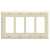 Leviton 80412-I 4-Gang Decora Wallplate, Standard Size, Thermoset, Device Mount, Ivory
