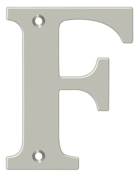 DELTANA Deltana RL4F-15 4 Inch Residential Letter F Satin Nickel