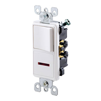 LEVITON Leviton 5626-W Decora 15 Amp 120 Volt Neon Pilot AC Combination Switch