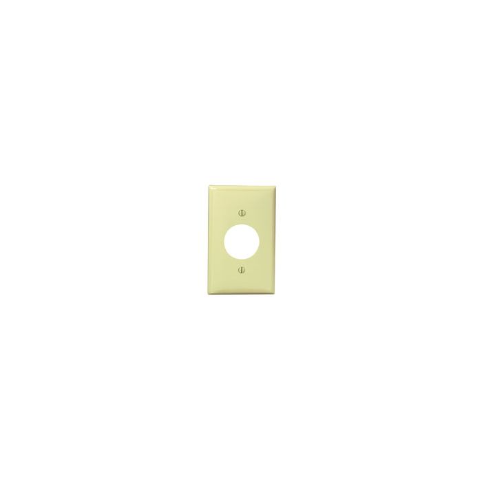 LEVITON Leviton 80704-I 1-Gang Single 1.406 Inch Hole Device Receptacle Wallplate, Ivory