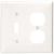 LEVITON Leviton 80705-W 2-Gang 1-Toggle 1-Duplex Device Combination Wallplate Standard Size