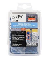 SIMPSON STRONG-TIE Simpson Strong-Tie TNT18134TFC75 Titen Turbo Flat Head Concrete Screw (3/16 x 1-3/4 in, 75-Pack)