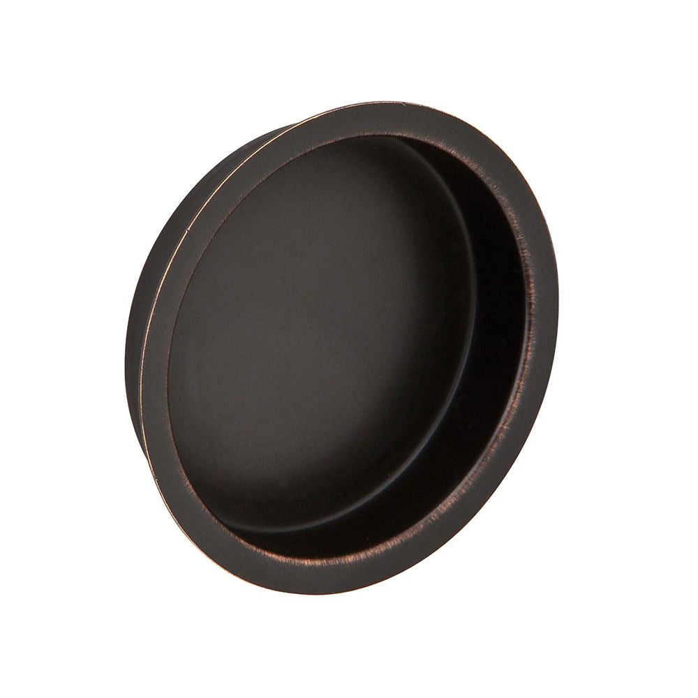 IVES Ives 221B716 Round Flush Pull Solid Brass Aged Bronze