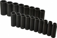 PROTO Proto J72149M 18 Pc Deep Impact Socket Set 1/2 in Drive