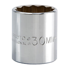 PROTO Proto J5430M 30mm 12-point 1/2 Drive Hand Socket